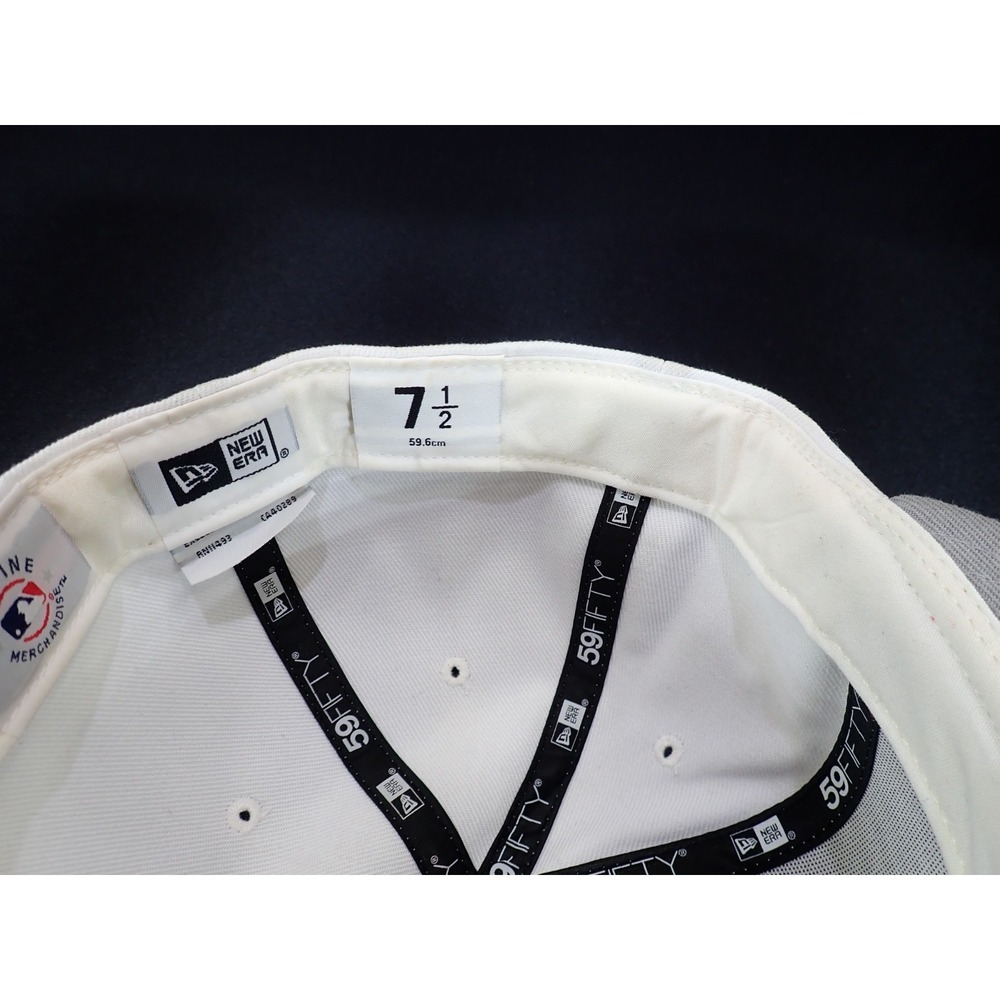 New Era 59FIFTY Boston Red Sox Hat White Out Fitted Size 7 1/2 MLB Baseball Cap - Picture 8 of 9